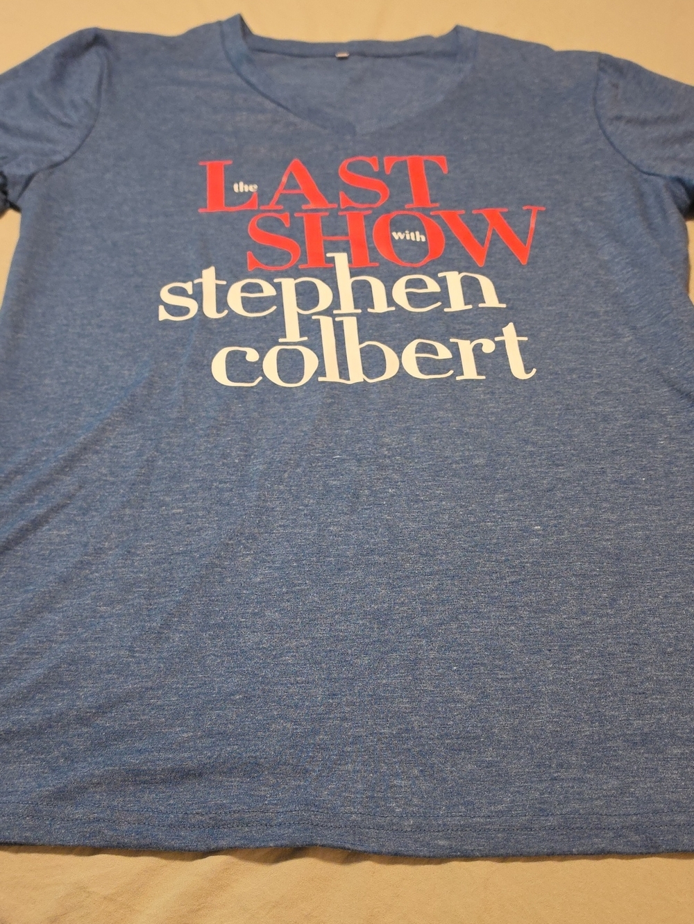 Blue Graphic Short Sleeve Tee Featuring 'The Last Show' Design